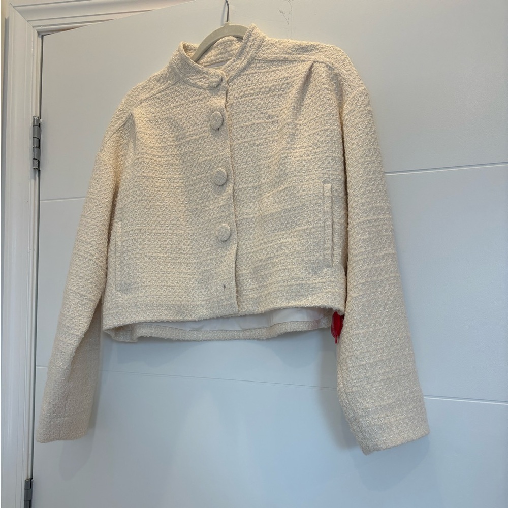 Rebecca Taylor Cream Textured Blazer